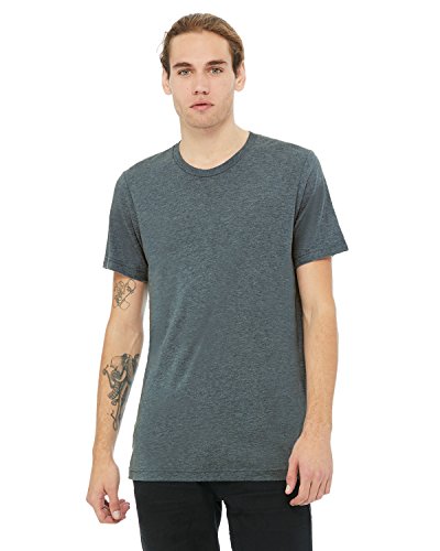 Image of Canvas Mens Triblend Crew Neck Plain Short Sleeve T-Shirt (S) (Denim Triblend)