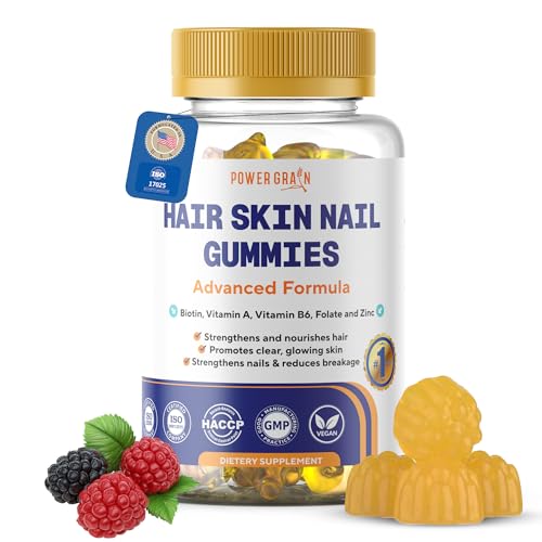 Hair Skin and Nails Gummies – 4000 Mcg Biotin Vegan Vitamins for Men & Women – Promotes Healthy Hair Growth, Strong Nails, Radiant Skin – 10X Extra Strength Formula