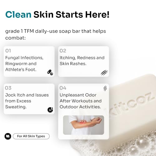 Image of Kitcoz Anti Fungal & Anti Bacterial Soap For Intensive Fungal Infections of The Skin | Anti Itching Soap - Good for All Types of Skin (75gm)