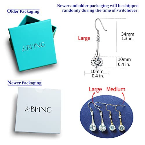 Sbling Platinum-Plated Silver Cubic Zirconia Tear Drop Earrings (6.5 Cttw) #TOP5
