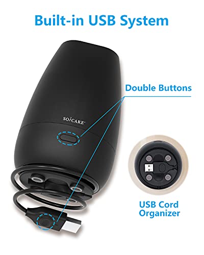 Soicare Car Diffuser (2Nd Generation), Small Portable Car Essential Oil Diffuser With Built-In Usb Cable, Mini Aromatherapy Air Scent Humidifier Diffuser For Travel/Office/Home (Elegant Black) #TOP1