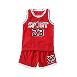 Tiuredx Toddler Baby Boys Basketball Jersey Outfit Toddler Kids Sports Shorts Set Summer Clothes Tank Top...