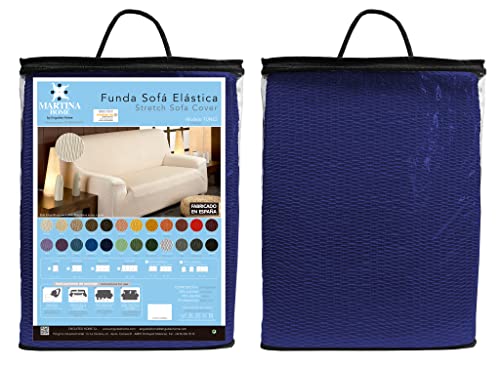 Canapé 4 places de 240 à 270 cm : housse de protection extensible bleu marine - 3