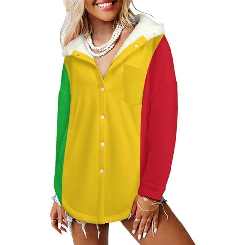 Sweat à capuche femme Mali veste chaude d'hiver jaune avec poches douillettes