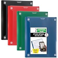 4-Pack Five Star Plastic 2 Pocket Folders with Prongs only .85: eDeal Info