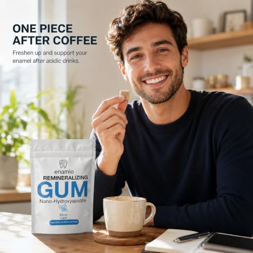 Image of Enamio Remineralizing Gum, Nano Hydroxyapatite Gum, Xylitol Gum Mint 2 Pack