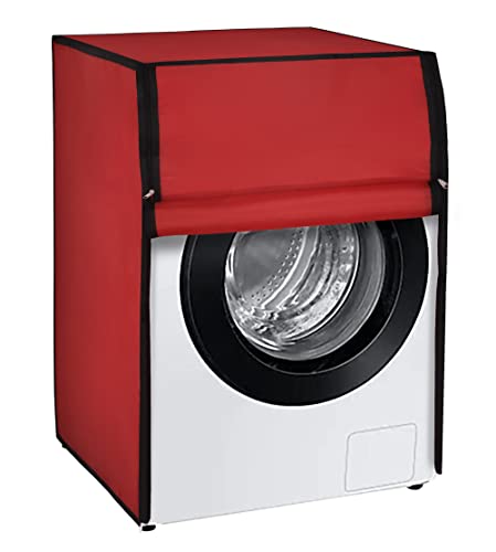 Image of Amazon Brand - Umi. Front Load Washing Machine Cover Suitable for Bosch 6.5 Kg, 7 Kg, 7.5 Kg, 8 Kg, 8.5 Kg, 9 Kg (63cmsX63cmsX81cms, RED)