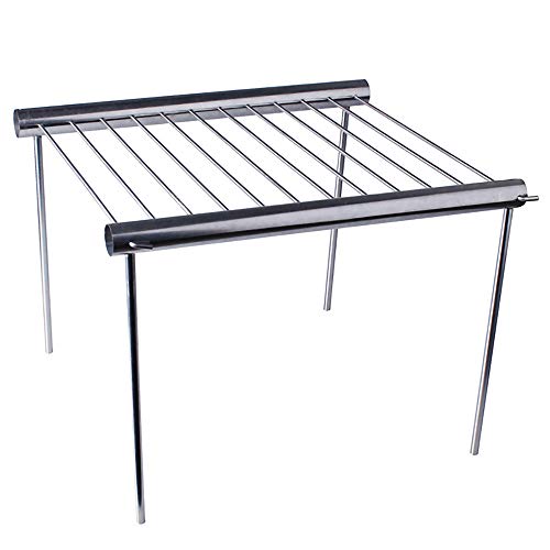 QJJML Portable Outdoor Grill, Easy To Disassemble Stainless Steel Tube Barbecue Bracket, Outdoor Camping Barbecue Tool