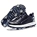 VEACAM Mens Golf Shoes Waterproof Golf Trainers Fashion Golfing Fitness Sneakers Casual Outdoor Spiked Walking Shoes,Dark Blue,11.5