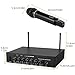 LiNKFOR UHF Handheld Rechargeable Microphone System, All Metal Dual Cordless MIC with Bluetooth, RCA Input/Output, 6.35mm Output for Karaoke Machine, Mixer, Sound Bar