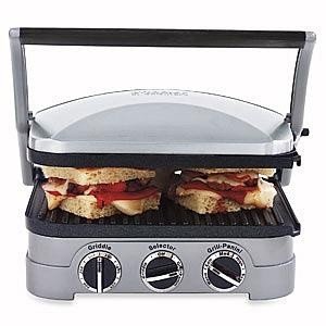 Cuisinart 5 In 1 Griddler With Panini Press, Full Grill, Full Griddle And Half Grill/Half Griddle Options, Includes Dishwasher Safe Removable Cooking Plates And Red/Green Indicator Lights #TOP11
