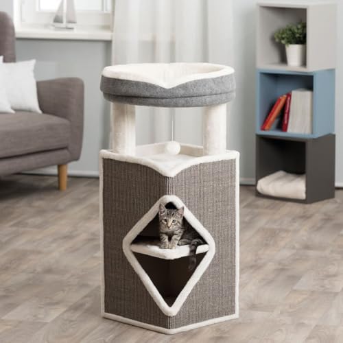 Trixie 44427 Arma - Torre Per Gatti, 98 Cm, Colore: Grigio/Blu/Grigio - 2