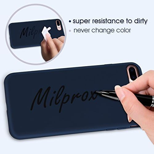MILPROX Silicone Case, Pretty Series Liquid Silicone Gel Rubber, Shockproof Case with Microfiber Cloth Lining Cushion Compatible with iPhone 7 Plus/8 Plus - Blue