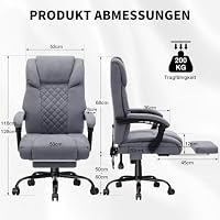 HOFFREE Ergonomisch Bürostuhl mit Massagefunktion und Heizfunktion,Grey – Ansicht 3
