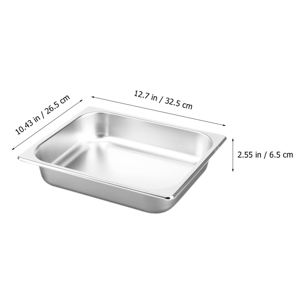 SOLUSTRE Teglia da Buffet Rettangolare in Acciaio Inox 1/2 Gn 6,5 Cm con Coperchio, Vassoio per Buffet e Porta Alimenti per Ristorazione, Vasca Mensa Resistente, per Feste e Cucina