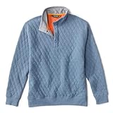 Orvis Outdoor Quilted Snap Men's Pullover Sweatshirt - Mockneck Style Sweatshirt For Men with Four-Snap Quarter Placket