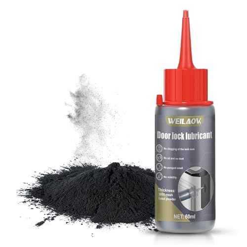 Grafito en Polvo, Grafito Cerraduras, Grasa Grafitada, Polvo de grafito, para Lubricar Cerraduras de Puertas, Bisagras de Ventanas, Rieles de Puertas y Ventanas, etc, 60 ML