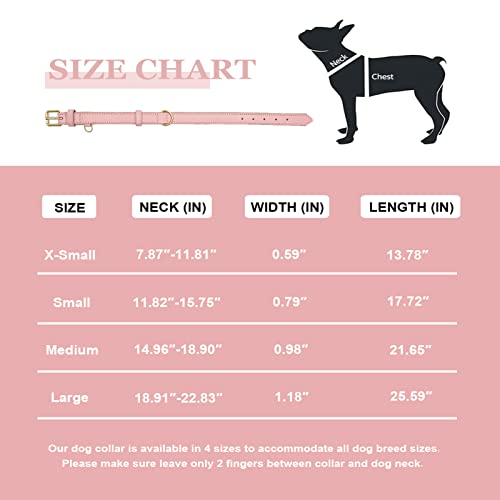 Tanpie Leather Dog Collar for Small Medium Large Dogs Soft Waterproof Padded Puppy Collars — view 6