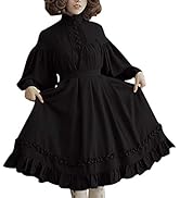 Irish Dress for Womens Plus Size Traditional Cosplay Medieval Costume Lolita Lantern Sleeve Ruffl...