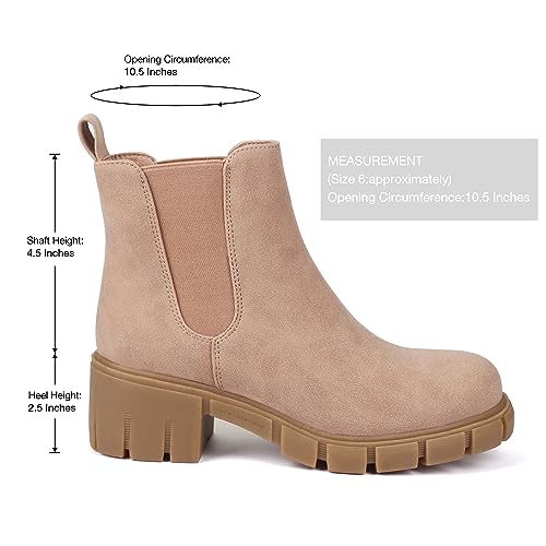Image of starmerx Women's Platform Chelsea Ankle Boots Chunky Heel