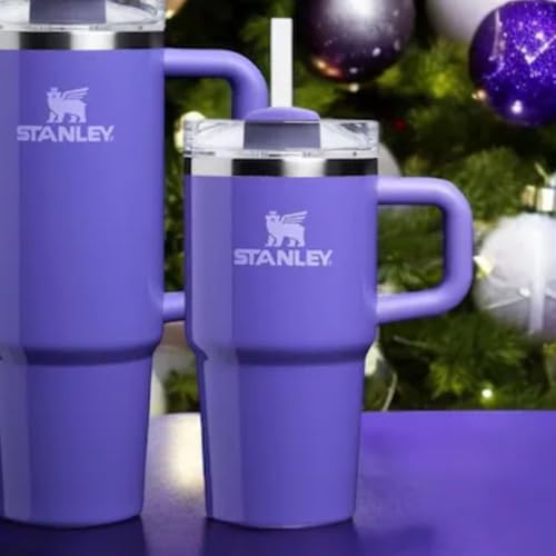 STANLEY Quencher H2.0 Tumbler with Handle and Straw 20 oz | Flowstate 3-Position Lid | Cup Holder Compatible for Travel | Insulated Stainless Steel Cup | BPA-Free | Dahlia Shimmer (Purple) - Image 4