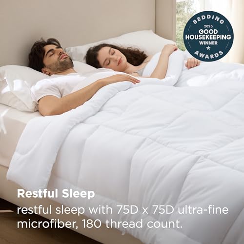 Bedsure Oversized Queen Comforter Duvet Insert - Quilted Down Alternative Bedding, Ultra Soft Lightweight Comforter Blanket for Bed, with 8 Tabs, Machine Washable, 98 x 98 in, White by Bedsure - Image 5