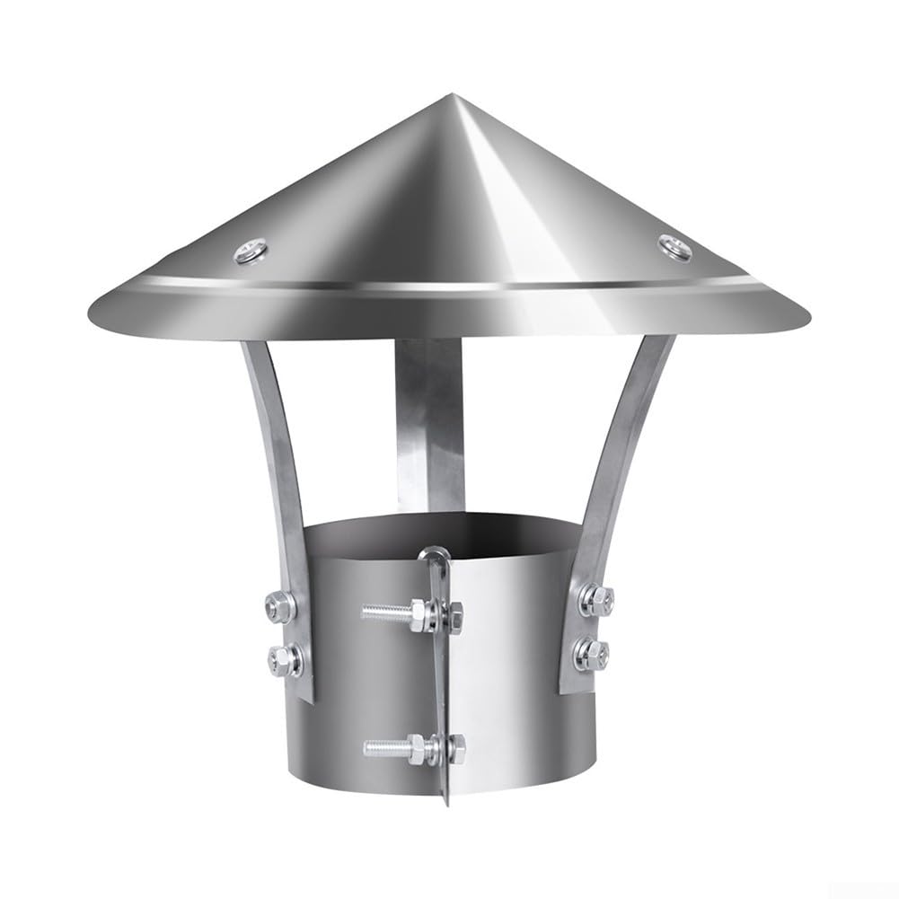 Tapa de protección de acero inoxidable para chimeneas redondas de 100 mm