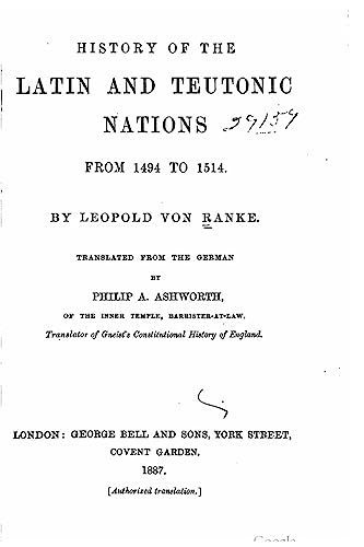 History of the Latin and Teutonic nations from 1494 to 1514