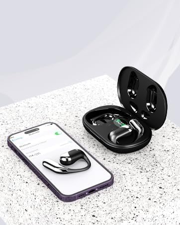 Open Ear Bluetooth 5.4 Headphones, Wireless Earbuds Sport Over Earphones with Ear Hooks 50H Playtime Ear Buds LED Display Charging Case, Waterproof Design for Running Fitness Walking image 6 of 8 B0DPKPL6DY