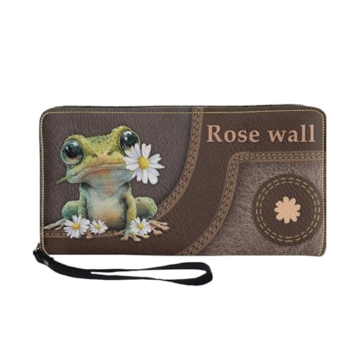 Image of Bulopur Personalized Wallets with Name for Women Frog Wristlet Wallet Rfid Credit Card Wallet PU Leather Cash Zipper Coin Pocket for Female Ladies Teen Girls Girly