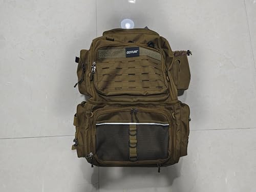 Goture フィッシングリュック 釣りバッグ タックルバッグ 45L大容量 プラスサイズ 600Dオックスフォード SBSジッパー 撥水加工 レインカバー付き ロッドホルダー 軽量 タックル収納 多機能 釣り 登山 旅行 アウトドア 携带性 ブラック