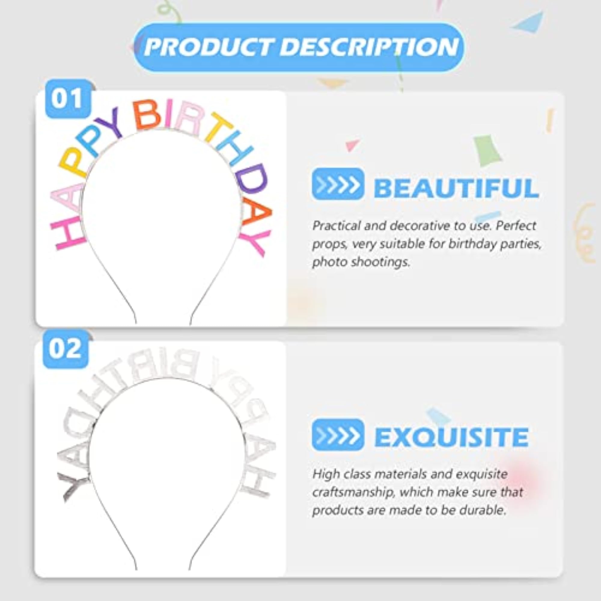 Happy Birthday Crown Tiara Headband for Girls