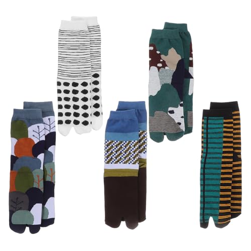 Calcetines tabi de dos dedos Mipcase pack 5 pares de algodon transpirables casual diario