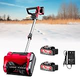 Kabellose elektrische Schneefräse mit verstellbarem Griff für Auffahrt, 32,6 cm Räumungsweg, 7,8 m Wurfweite