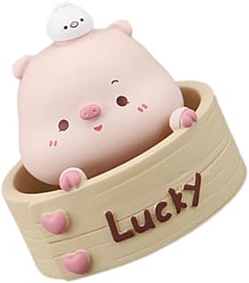 Abaodam Porco Bonito Ornamento Bolo Brinquedo Toppers De Bolo Brinquedos De Mesa Decoração De Bolo De Carro Porco Decoração De Interior De Carro Porquinho Estatueta De Porco Balançando A