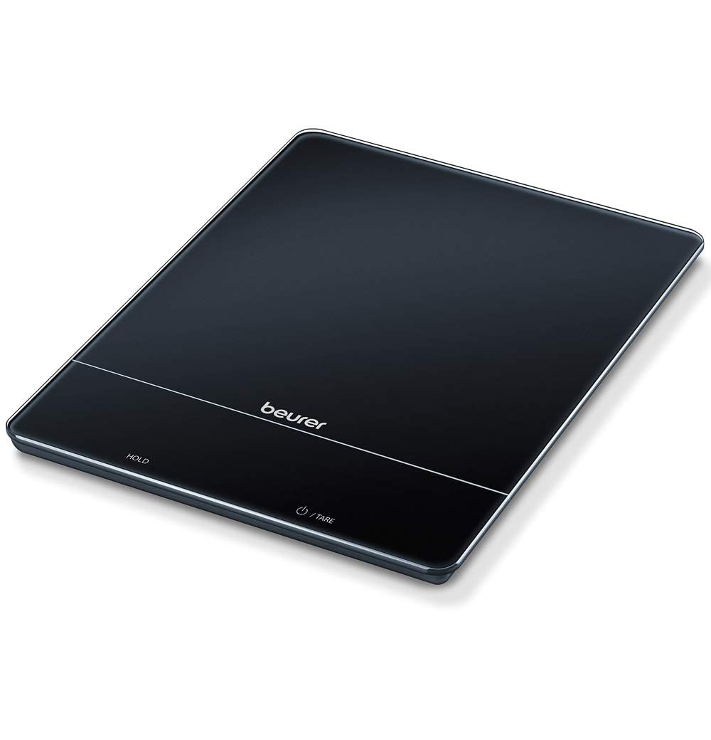 Beurer KS 34 Balanza de cocina, para pesar con precisión hasta 15 kg, con función de pesaje de tara y pantalla LED Magic, negra