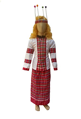 Image of Kaku Fancy Dresses Polyester Indian State Folk Dance Costume for Kids -Multicolor, 3-4 Years, For Girls