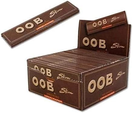 OCB Virgin Unbleached King Size Slim Rolling Papers Cigarette Papers Smoking Papers Full Box(Brown) - Pack of 50