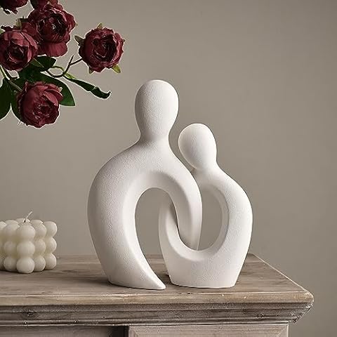 AWNR Abstract Ceramic Couple Statue Cover