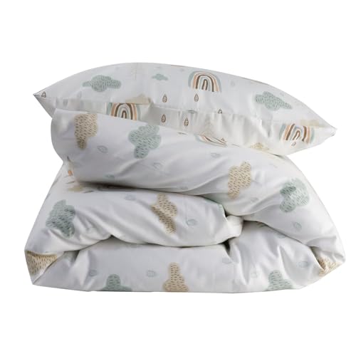 Miniatura 4 de Funda Nórdica Bebé Funda Almohada Juego De Cama 2 Piezas Ropa De Cuna Infantil Suave Y Transpirable, Tejido Algodón 100 Mod. B, 90x120cm Cuna Estándar