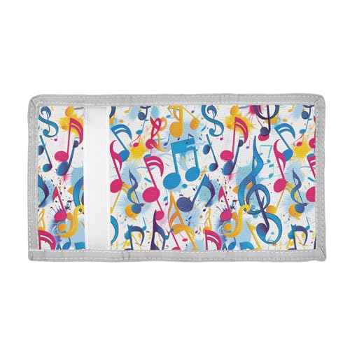 ALAZA Kids Wallets for Boys Girls Toddler Trifold Wallet Children Small Colorful Music Notes with Zipper Coin Pocket2