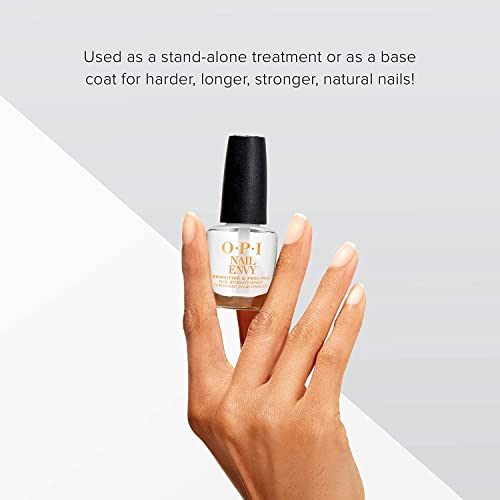 Image of O.P.I Nail Envy Nail Strengthener | 15 ml | Nail Hardener Polish and Base Coat | Transparent Nail Protector for Strong Natural Nails