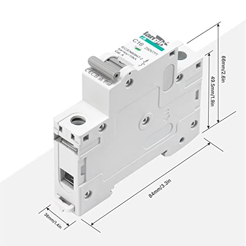 Langir Dc Circuit Breaker 20A 1 Pole Voltage Protection For Battery And Solar System Din Rail Installation C Curve #TOP1