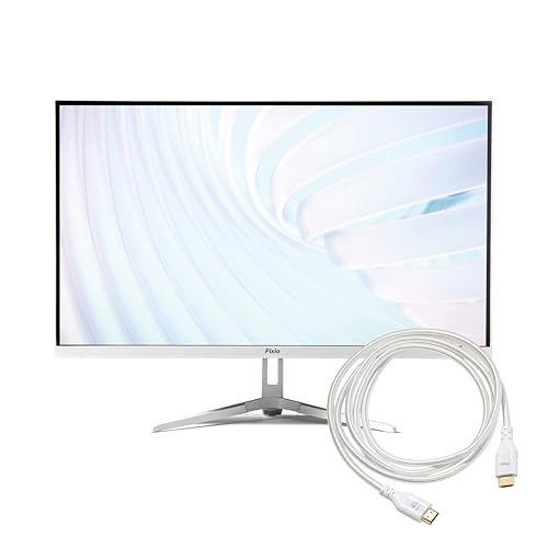 Image of Pixio PX278 Wave White 27 inch 180Hz 1440p Fast IPS Panel 1ms GTG AMD FreeSync Gaming Monitor with White HDMI 2.1 Cable Certified Ultra High Speed 6FT 8K 60Hz 4K 120Hz Nylon Braided