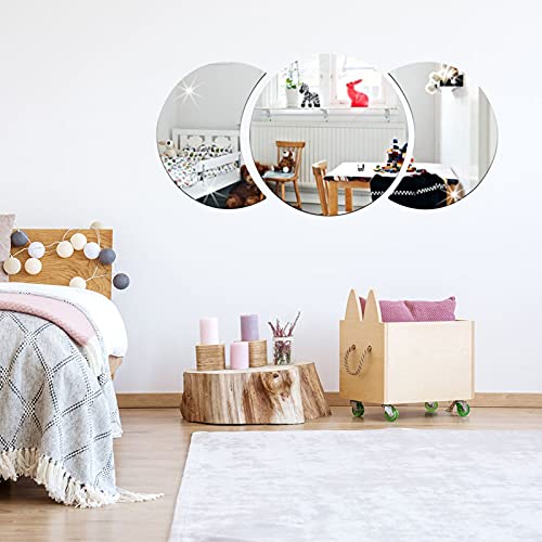 Adesivo 3D Moon Mirror, Funien 3 Unidades/Conjunto 3D Moon Mirror Sticker Acrílico Mirror Wall Stick