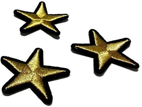 Toppe Toppa Applique applicazioni termoadesive stelle dorate lucenti 5 pezzi 3,5 - 4 cm