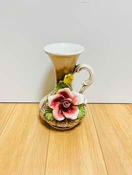 イタリア製 アンティーク ロココ調 フラワー装飾 陶器