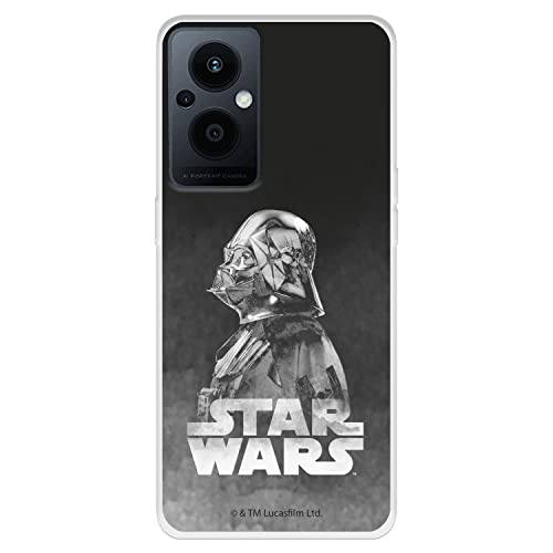 Funda para OPPO Reno8 Lite 5G Oficial de Star Wars, Darth Vader Fondo Negro para Proteger tu móvil. Carcasa para Xiaomi de Silicona Flexible con Licencia Oficial de Star Wars
