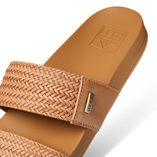 Image of REEF Vista Braid II Women's Fashion Slide Sandal, Vegan Leather Strap, Ultra Soft Cushion Footbed