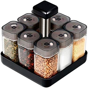 Black Countertop Revolving Spice Rack, Empty 20-Jars Rotating 9 thumbnail image